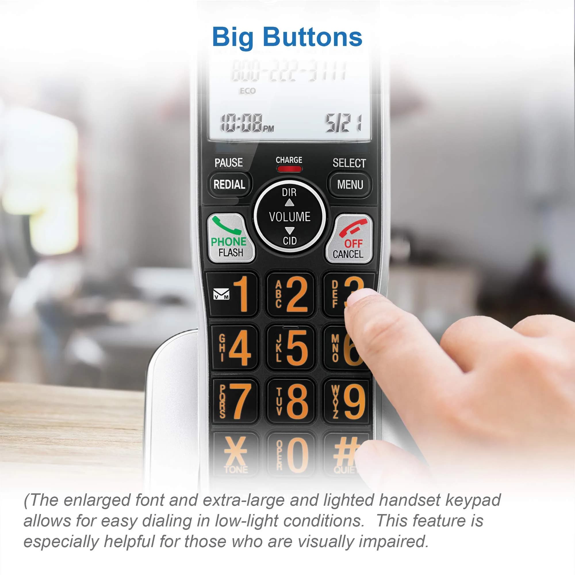 AT&T BL102-4 DECT 6.0 Cordless Phone System with Answering Machine, 4 Handsets, Silver/Black | Unsurpassed Range & Clarity - view 5