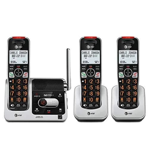 AT&T BL102-3 DECT 6.0 Cordless Landline Phone with Answering Machine, Call Blocking, Caller ID Announcer, Audio Assist, Intercom, 3 Handsets | Unsurpassed Range thumbnail 1