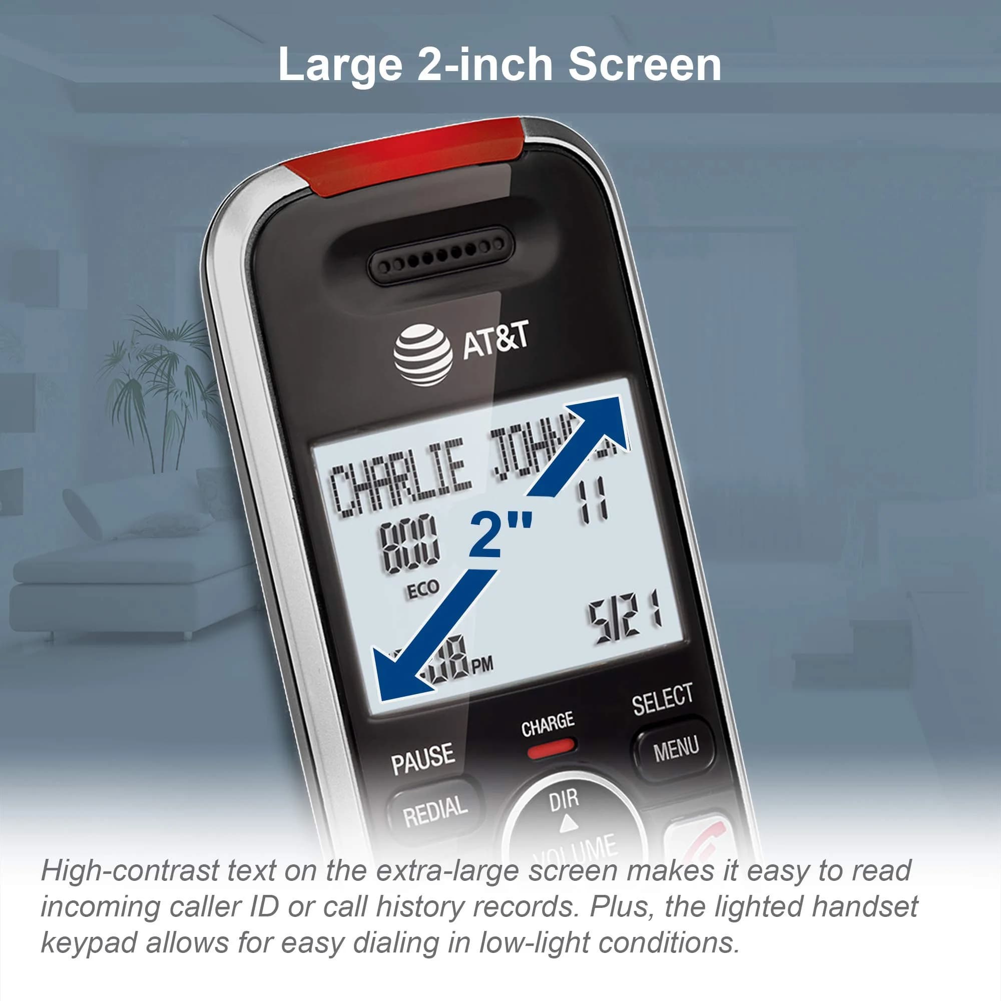 AT&T BL102-3 DECT 6.0 Cordless Landline Phone with Answering Machine, Call Blocking, Caller ID Announcer, Audio Assist, Intercom, 3 Handsets | Unsurpassed Range - view 6