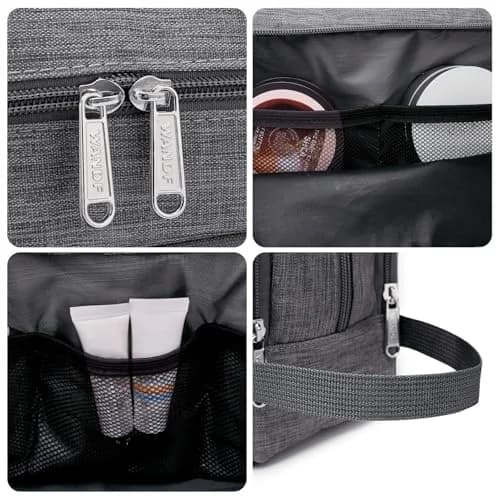 WANDF Travel Toiletry Bag for Men, Small Dopp Kit for Toiletries | Water-Resistant Polyester thumbnail 4