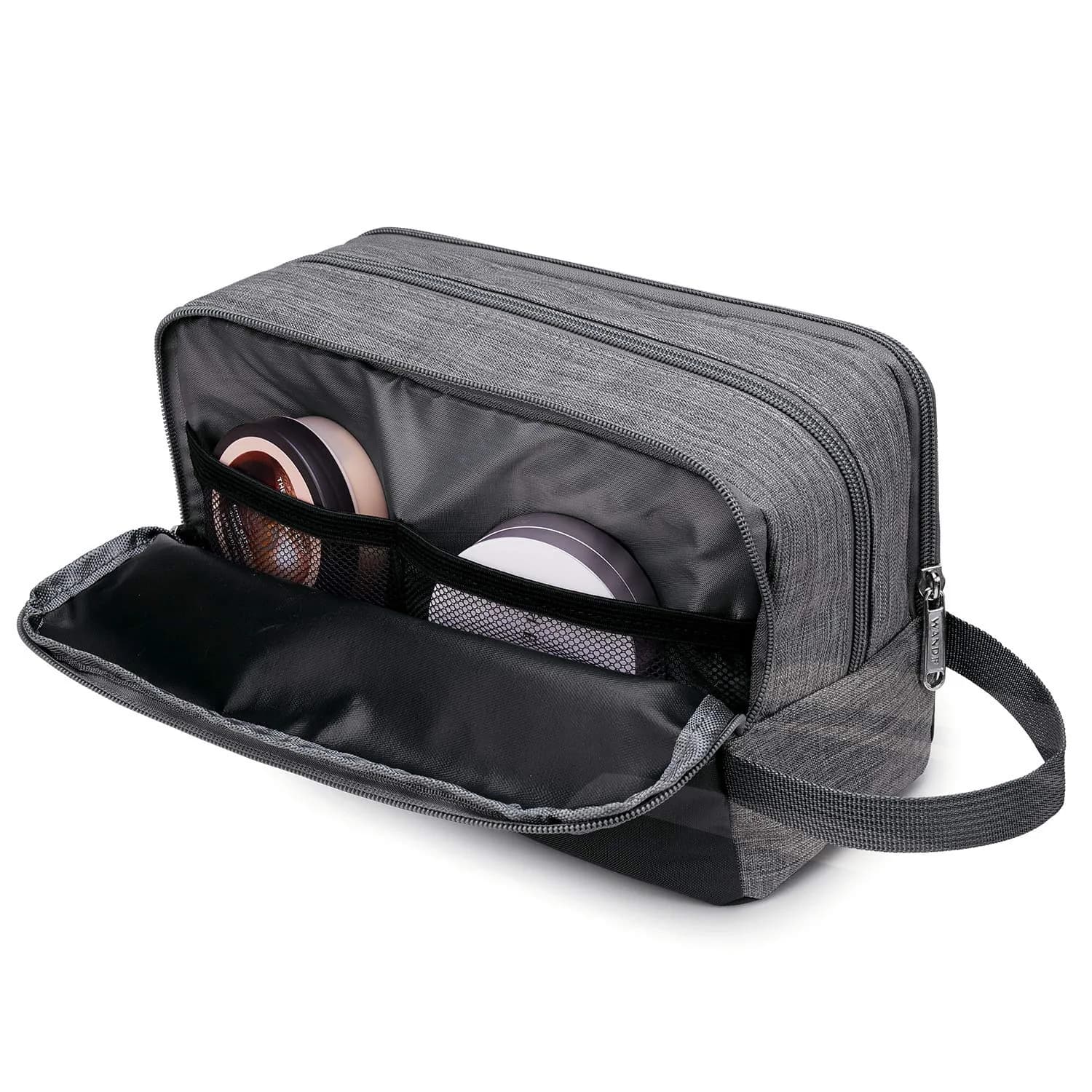 WANDF Travel Toiletry Bag for Men, Small Dopp Kit for Toiletries | Water-Resistant Polyester - view 7