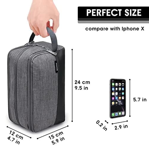 WANDF Travel Toiletry Bag for Men, Small Dopp Kit for Toiletries | Water-Resistant Polyester thumbnail 2