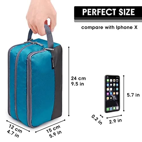 WANDF Travel Toiletry Bag for Men, Small Dopp Kit | 25cm x 12cm x 5cm (9.5" x 4.7" x 5.9") thumbnail 2