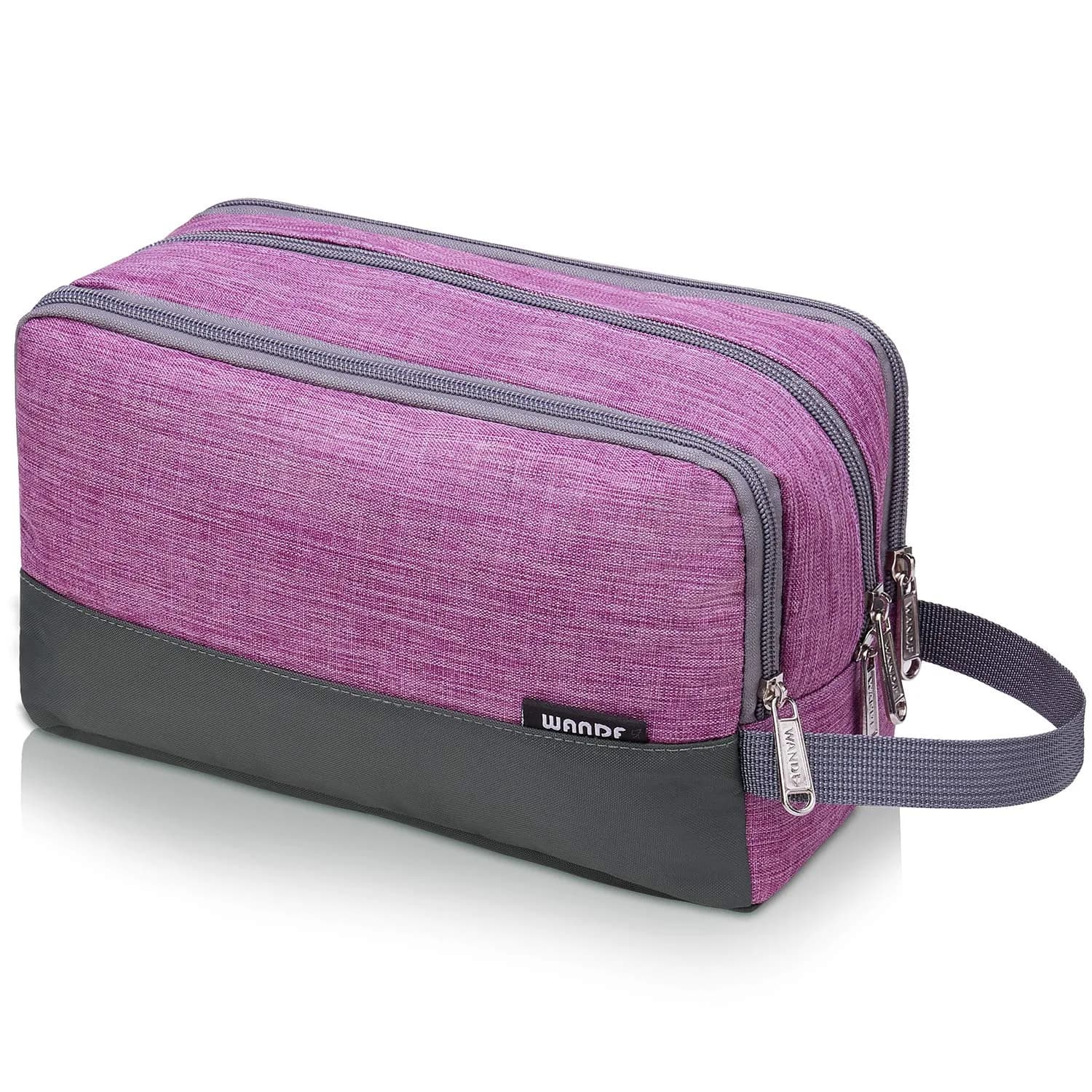 WANDF Travel Toiletry Bag for Men, Small Dopp Kit Purple | Water-Resistant Polyester, 23cm x 12cm x 15cm - main product image