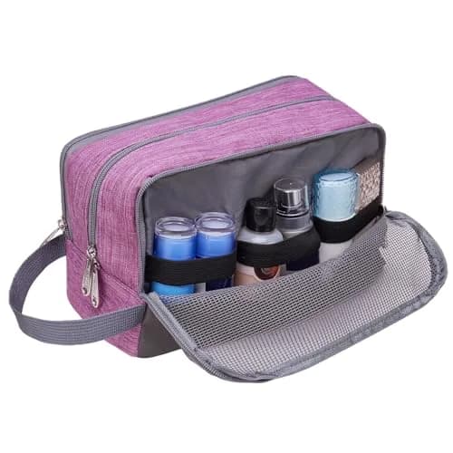 WANDF Travel Toiletry Bag for Men, Small Dopp Kit Purple | Water-Resistant Polyester, 23cm x 12cm x 15cm thumbnail 6