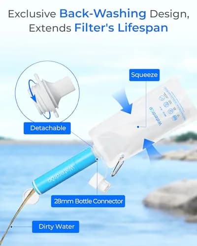 Waterdrop Gravity Water Filter Straw with 1.5 Gal Bag, 0.1 Micron 5-Stage Filtration | Survival Water Purifier for Travel, Backpacking and Emergency Preparedness thumbnail 9