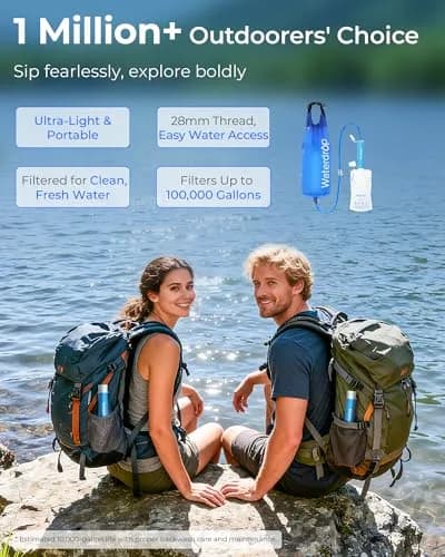 Waterdrop Gravity Water Filter Straw with 1.5 Gal Bag, 0.1 Micron 5-Stage Filtration | Survival Water Purifier for Travel, Backpacking and Emergency Preparedness thumbnail 2