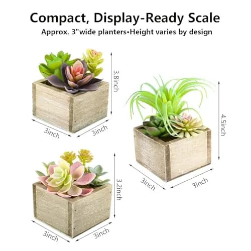 Mingfuxin Artificial Succulents Indoor Fake Plants Set of 3 | Realistic Mini Potted Decor for Home & Bathroom thumbnail 9