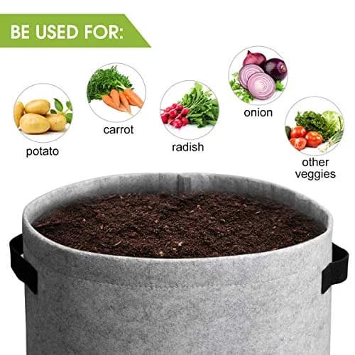 Homyhoo 4 Pack Plant Grow Bags 10 Gallon | Breathable, Handles & Harvest Window for Vegetables thumbnail 4