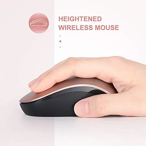 seenda Wireless Mouse 2.4G Noiseless Portable Rose Gold & Black | Compact, Reliable, for PC & Laptop thumbnail 4