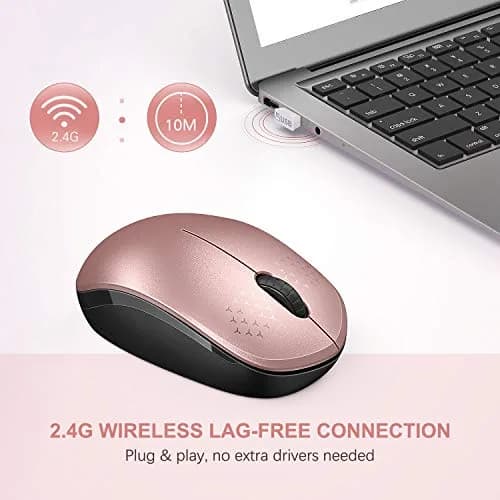 seenda Wireless Mouse 2.4G Noiseless Portable Rose Gold & Black | Compact, Reliable, for PC & Laptop thumbnail 5