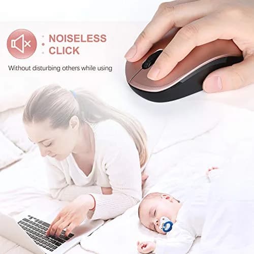 seenda Wireless Mouse 2.4G Noiseless Portable Rose Gold & Black | Compact, Reliable, for PC & Laptop thumbnail 2