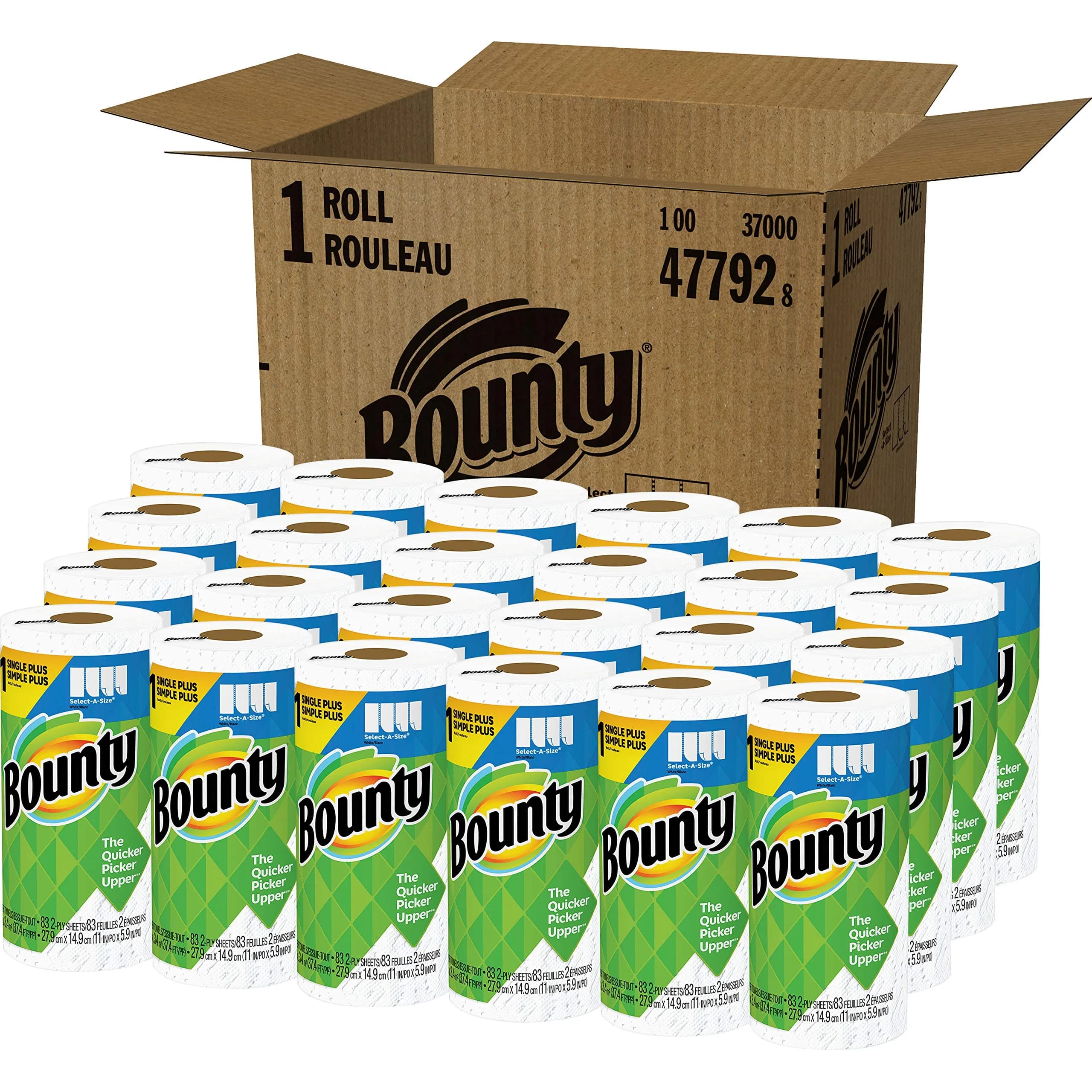 Bounty Select-A-Size Paper Towels, 1992 Count | 2-Ply Absorbent Kitchen Rolls