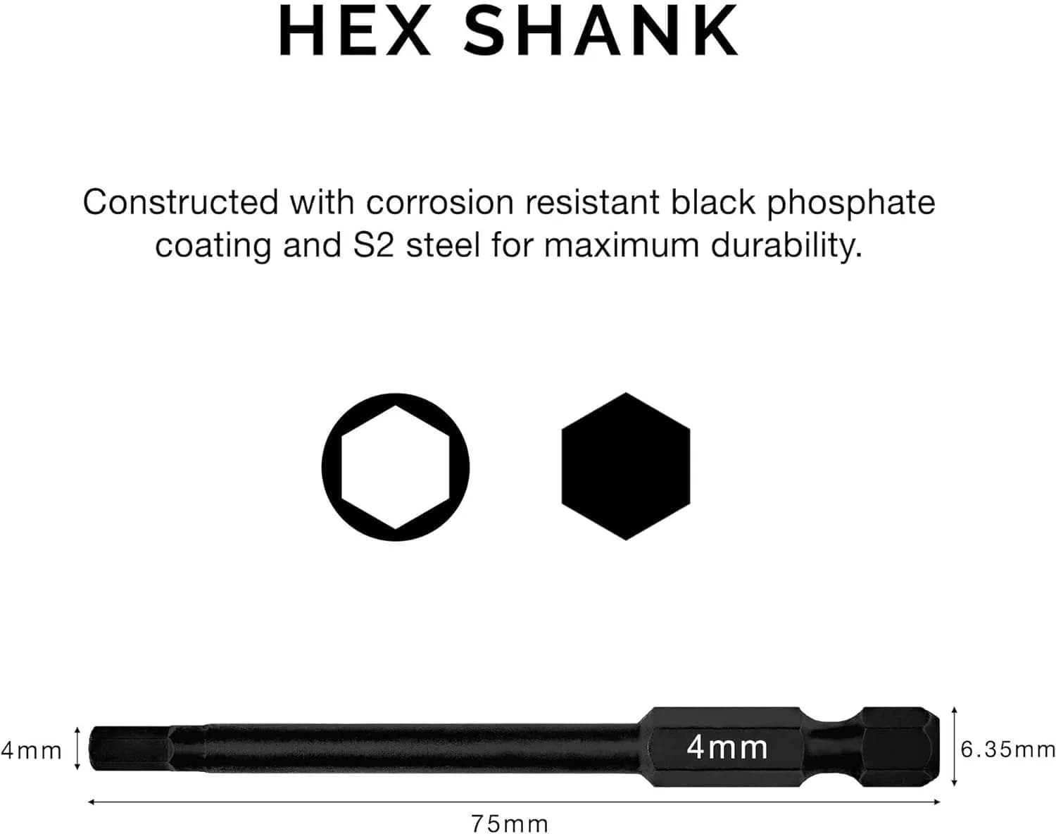 NEIKO 01148A Hex Allen Power Bit Set, 11-Piece Metric Sizes 1.5mm to 8mm | Magnetic Head Bits with 3 Quick Release Shanks - view 2