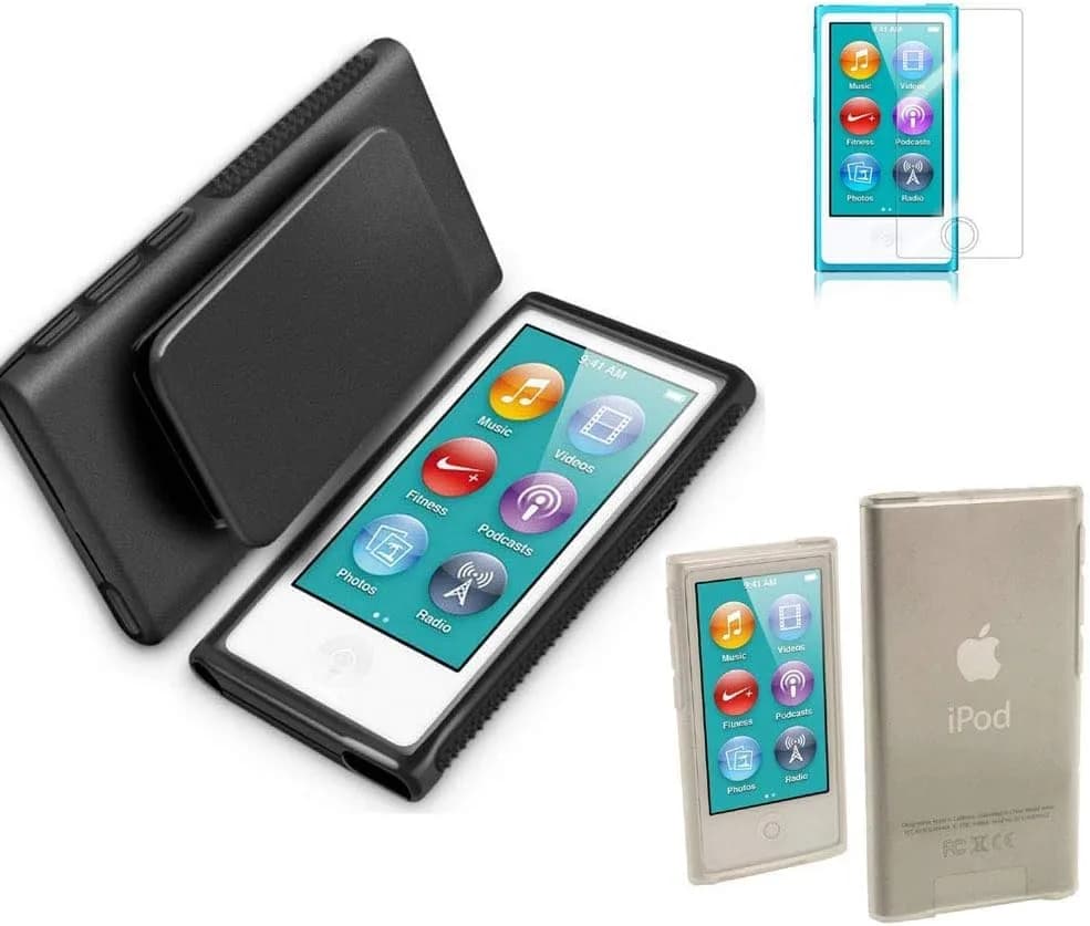 BestforYou Clear 7G Cellular Phone Case with Belt Clip | Shockproof TPU Cover for Apple iPod Nano 7th Gen (Black) thumbnail 2