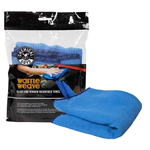 Chemical Guys Waffle Weave Glass Microfiber Towel, Blue, 61 x 41 cm (24 x 16 Inch) | Streak-Free Glass Cleaning thumbnail 2