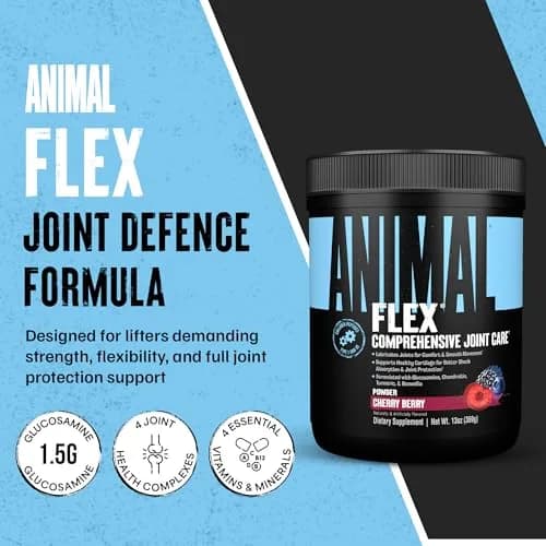 Animal Flex Joint Support Supplement Powder Cherry Berry 348g (13 oz) | Glucosamine & Chondroitin for Joint Health thumbnail 2