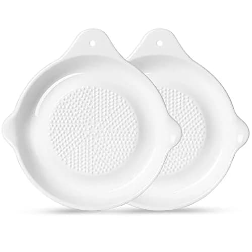 ONTUBE Ceramic Grater Plate for Ginger, Garlic, Onion (5.5" x 2 Pieces) | Dishwasher Safe & Multi-Function Kitchen Tool thumbnail 7