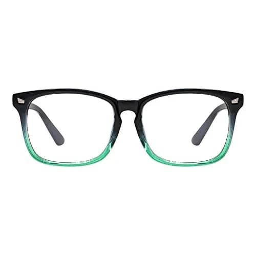 MAXJULI Blue Light Blocking Glasses,Full Rim Square Frame, Blue Gradient Green | Supports Better Sleep & Eye Comfort thumbnail 1