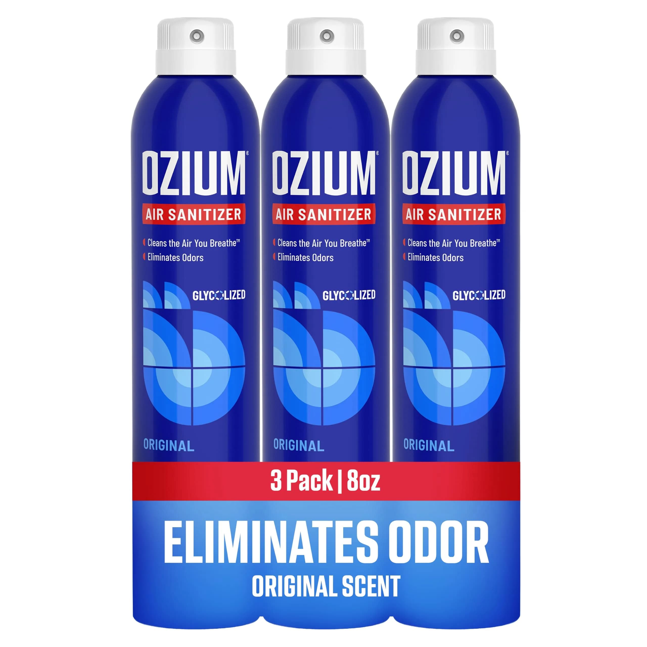 Ozium Original Scent Air Sanitizer Spray, 8 Ounce (Pack of 3) | Eliminates Odors, Reduces Bacteria - main product image