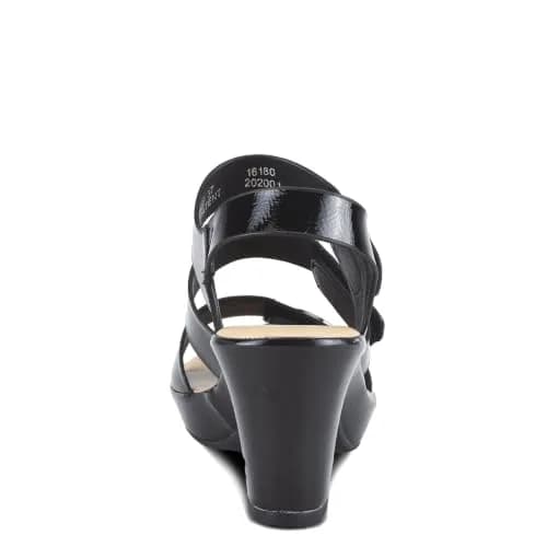 PATRIZIA Triodee Sandals for Women - Casual Platform Slip-On with Adjustable Straps, Black Patent, US 9 thumbnail 8