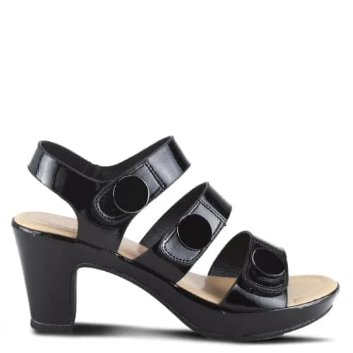 PATRIZIA Triodee Sandals for Women - Casual Platform Slip-On with Adjustable Straps, Black Patent, US 9 thumbnail 9