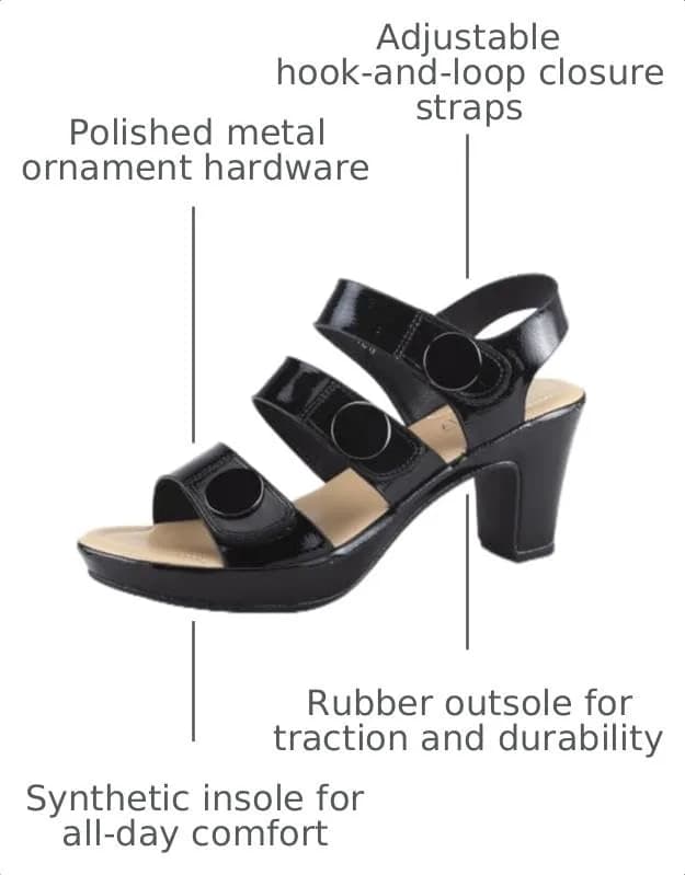 PATRIZIA Triodee Sandals for Women - Casual Platform Slip-On with Adjustable Straps, 6.5-7 US | Elegant Metal Ornaments thumbnail 5