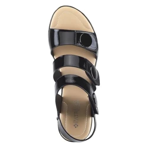 PATRIZIA Triodee Sandals for Women - Casual Platform Slip-On with Adjustable Straps, Black Patent, EU 38 / US 7.5-8 | 3" Heel, 3/4" Platform thumbnail 7