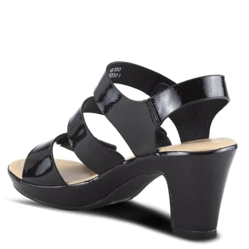 PATRIZIA Triodee Sandals for Women - Casual Platform Slip-On with Adjustable Straps, Black Patent, EU 38 / US 7.5-8 | 3" Heel, 3/4" Platform thumbnail 11