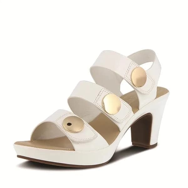 PATRIZIA Triodee Sandals for Women - Ladies Casual Platform Sandal with Adjustable Straps - Slip-On Womens Sandals for Formal Event, Outdoor Party WHITE PATENT EU 38 / US 7.5-8 | 3" Heel, 3/4" Platform thumbnail 2