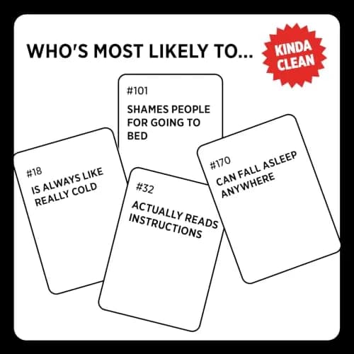 DSS Games Who's Most Likely To... Kinda Clean Edition | Family Card Game | Ages 14+ thumbnail 2