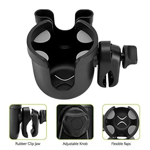 Accmor Stroller Cup Holder with Phone Holder, Universal Fit, 2-in-1 Drinks & Cell Phone Holder for Uppababy Nuna Strollers thumbnail 4
