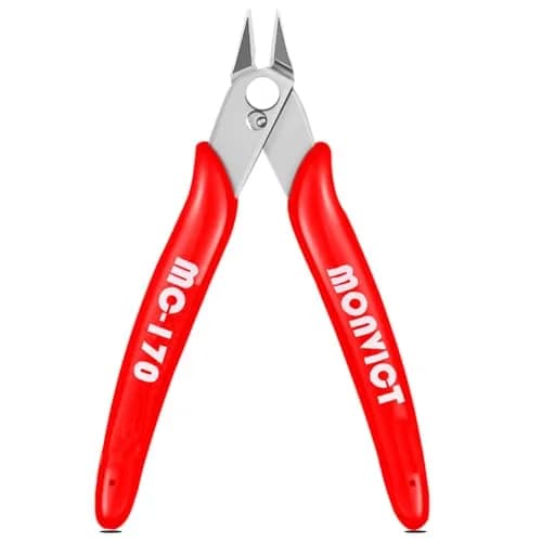 MONVICT 5 Inch Micro Wire Cutters, Flush Cutters with Opening Spring & Ergonomic Handle | Cuts Soft Wire Up to 1.6mm thumbnail 1