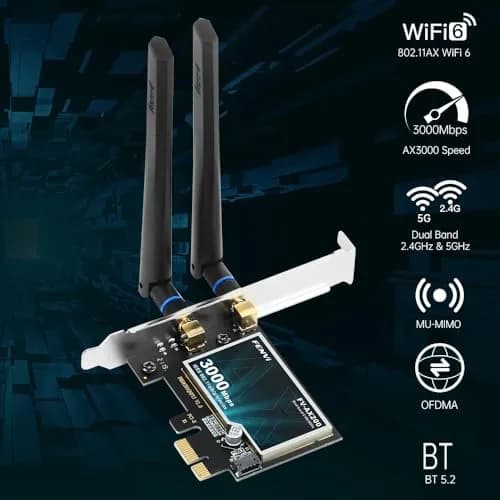 FENVI AX3000 WiFi 6 PCIe Card with Bluetooth 5.2, 3000Mbps Dual Band 802.11ax Network Adapter | MU-MIMO Gigabit WLAN for PC thumbnail 7