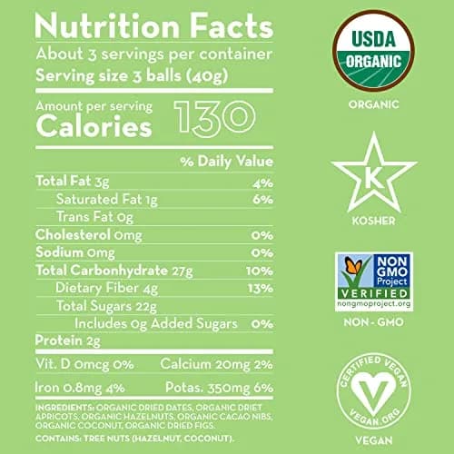 Sunny Fruit 100% RAW Fruit & Nut Snacks, Apricot, Cacao Nibs & Hazelnut, 6-Pack (9 Balls Per Bag) | No Sugar Added | Healthy, Convenient, On-the-Go Energy Balls | ORGANIC, VEGAN, GLUTEN-FREE, KOSHER thumbnail 5