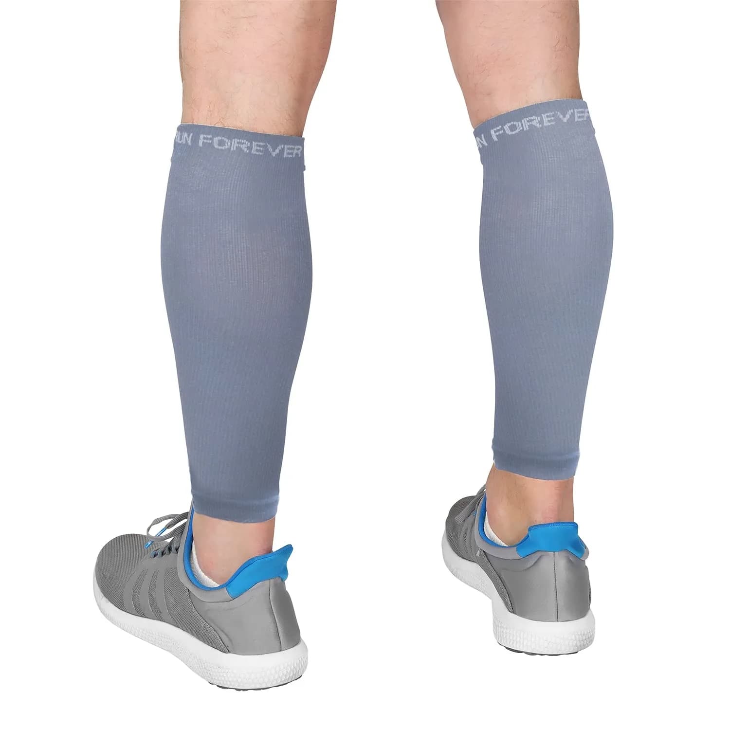 Run Forever Calf Compression Sleeve XL Grey | 20-30mmHg Graduated Compression for Lower Leg Support - main product image