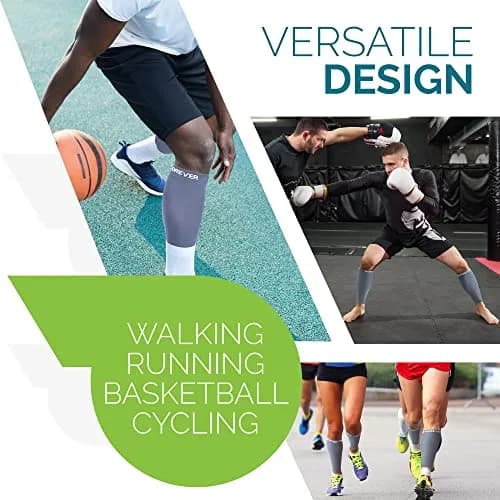 Run Forever Calf Compression Sleeve XL Grey | 20-30mmHg Graduated Compression for Lower Leg Support thumbnail 8