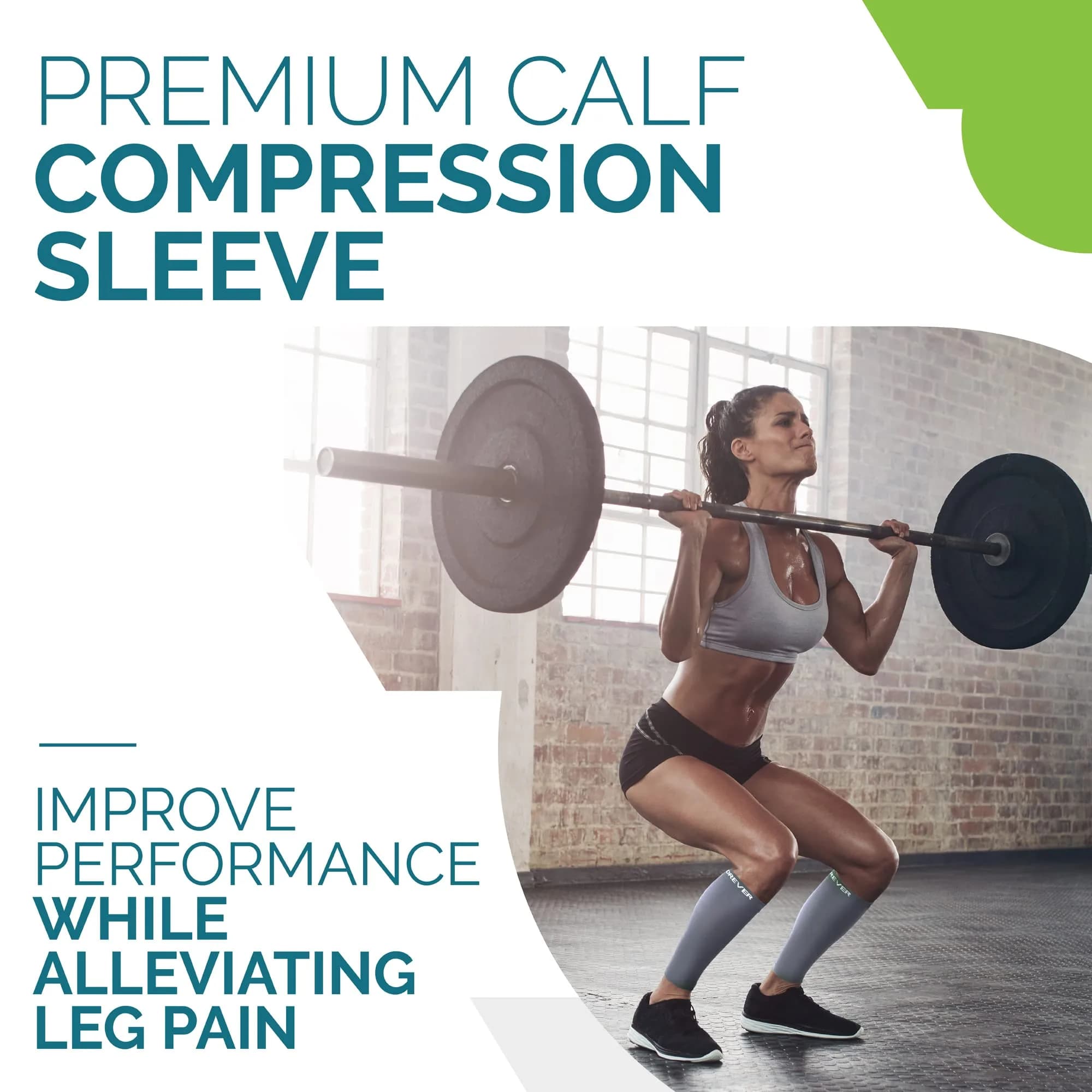 Run Forever Calf Compression Sleeve XL Grey | 20-30mmHg Graduated Compression for Lower Leg Support - view 3