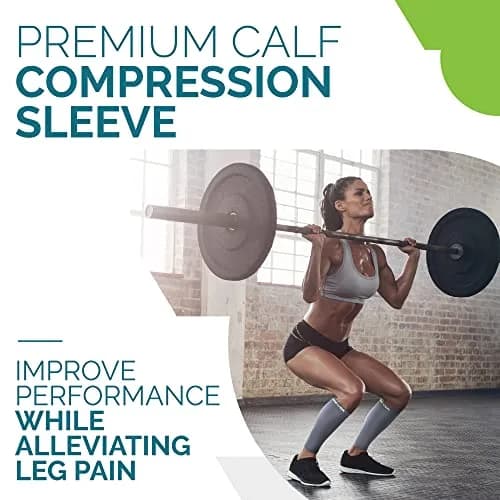 Run Forever Calf Compression Sleeve XL Grey | 20-30mmHg Graduated Compression for Lower Leg Support thumbnail 3