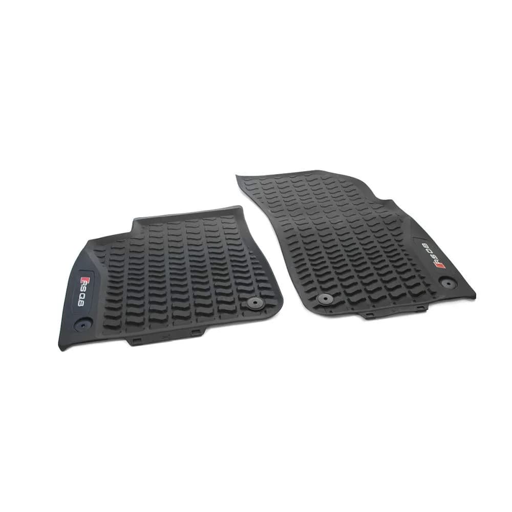 Audi 4M8061221B041 Rubber Floor Mats Front 2 x Rubber Mats All Weather Mats Black with RSQ8 Lettering | Vehicle-Specific Fit — black