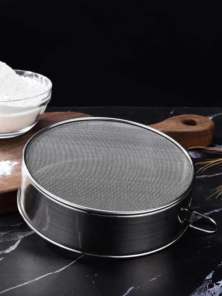 Falytemow Flour Sifter, Round Stainless Steel 40 Mesh Fine Sieve for Baking | Durable, Lightweight & Easy to Clean