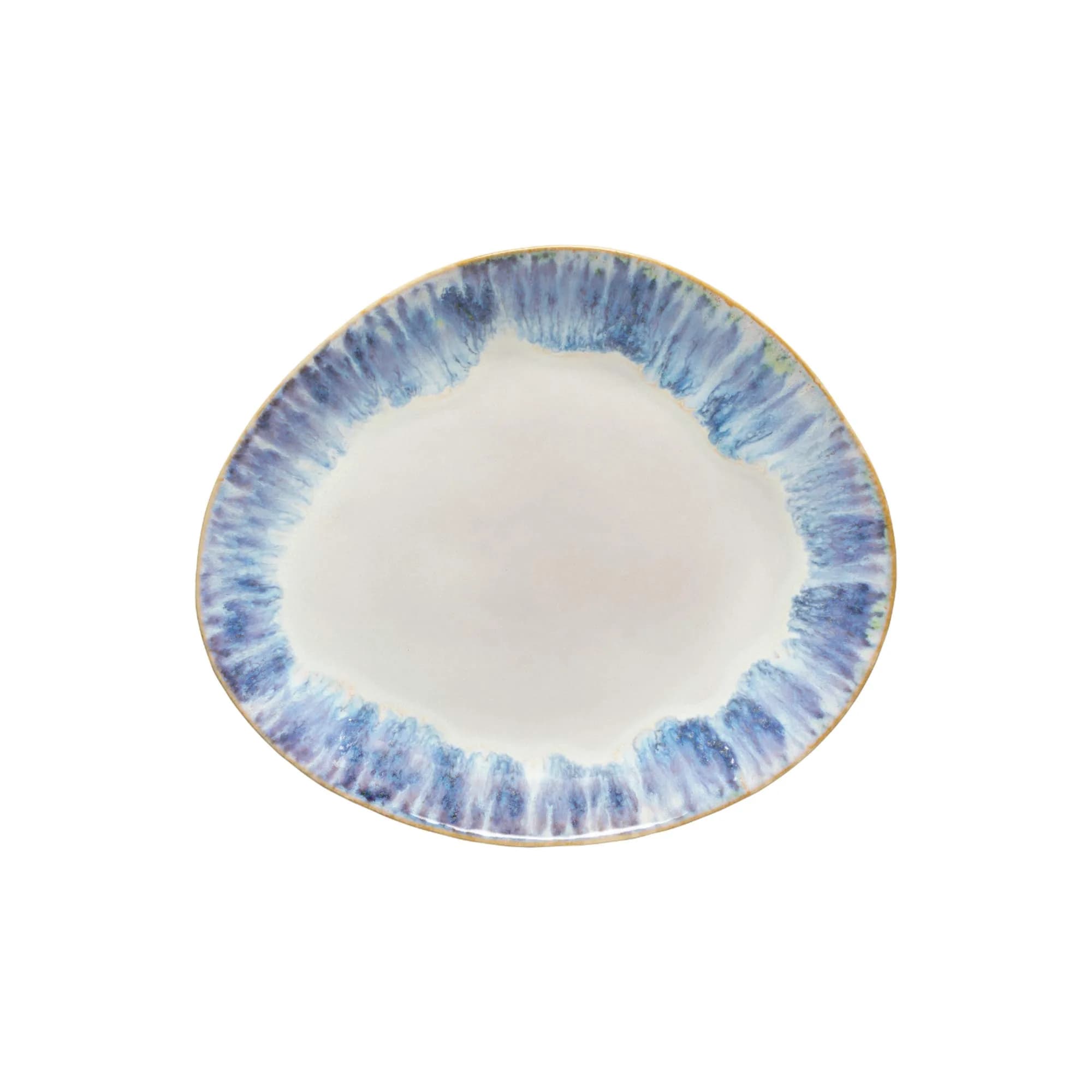 Costa Nova Ceramic Stoneware 11'' Oval Dinner Plate - Brisa Collection, Ria Blue | Microwave & Dishwasher Safe Tableware - main product image