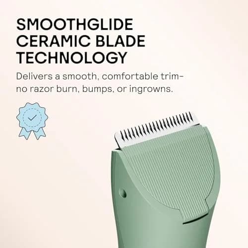MERIDIAN The Trimmer Original Body Hair Trimmer for Men, Electric Shaver for Pubic Hair, Chest, Legs & Bikini, Waterproof & Rechargeable, Sage (1 Unit) thumbnail 6