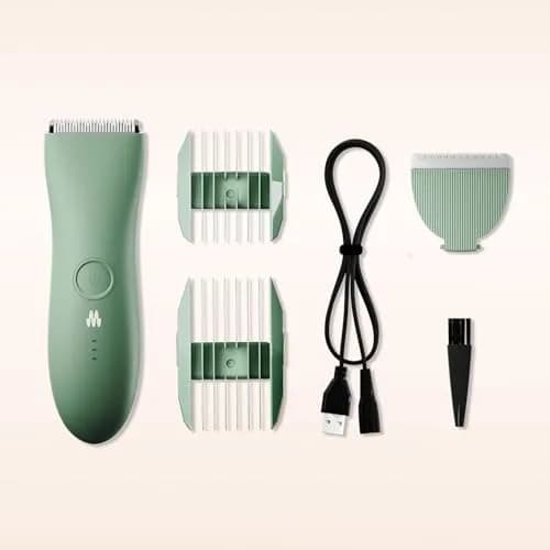 MERIDIAN The Trimmer Original Body Hair Trimmer for Men, Electric Shaver for Pubic Hair, Chest, Legs & Bikini, Waterproof & Rechargeable, Sage (1 Unit) thumbnail 8