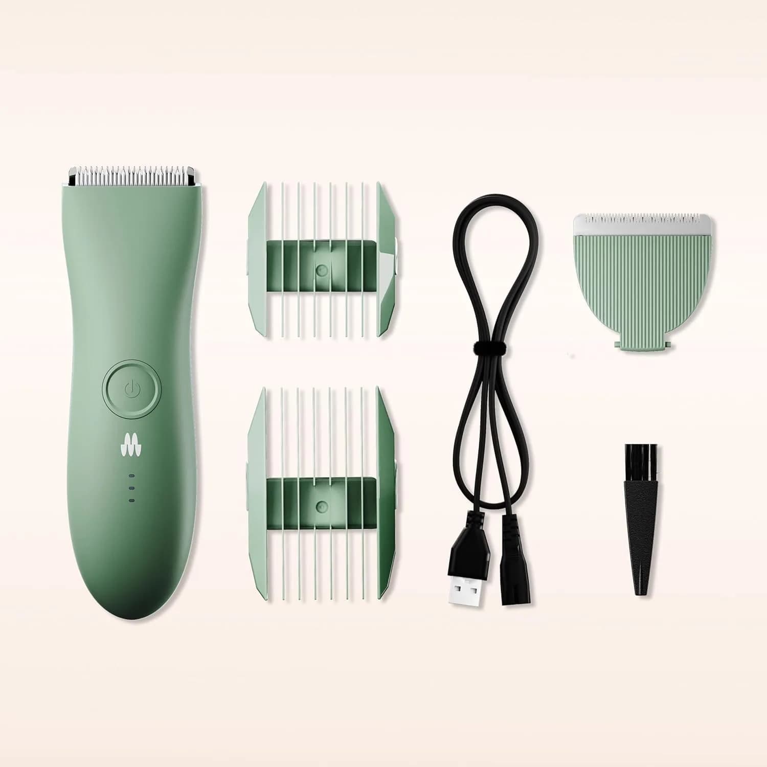 MERIDIAN The Trimmer Original Body Hair Trimmer for Men, Electric Shaver for Pubic Hair, Chest, Legs & Bikini, Waterproof & Rechargeable, Sage (1 Unit) - view 8