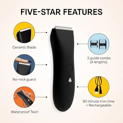 MERIDIAN The Trimmer Original Body Hair Trimmer for Men | 0.5-12mm Cutting Length, Rechargeable thumbnail 3
