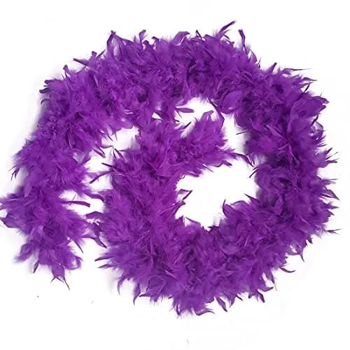 Happy Feather 80g Chandelle Feather Boa for DIY Craft, Party, Halloween | 70.9-inch Purple thumbnail 2