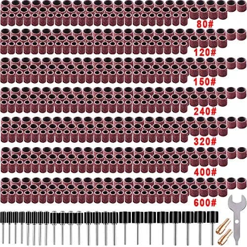 AUSTOR 531 Pcs Sanding Drum Set with Mandrels & Chucks | Aluminum Oxide Grit 80-600 thumbnail 1