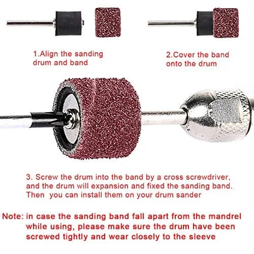 AUSTOR 531 Pcs Sanding Drum Set with Mandrels & Chucks | Aluminum Oxide Grit 80-600 thumbnail 3