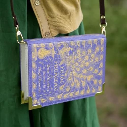 Well Read Crossbody Purse for Book Lovers, Purple, Small | Pride and Prejudice Book Cover thumbnail 3